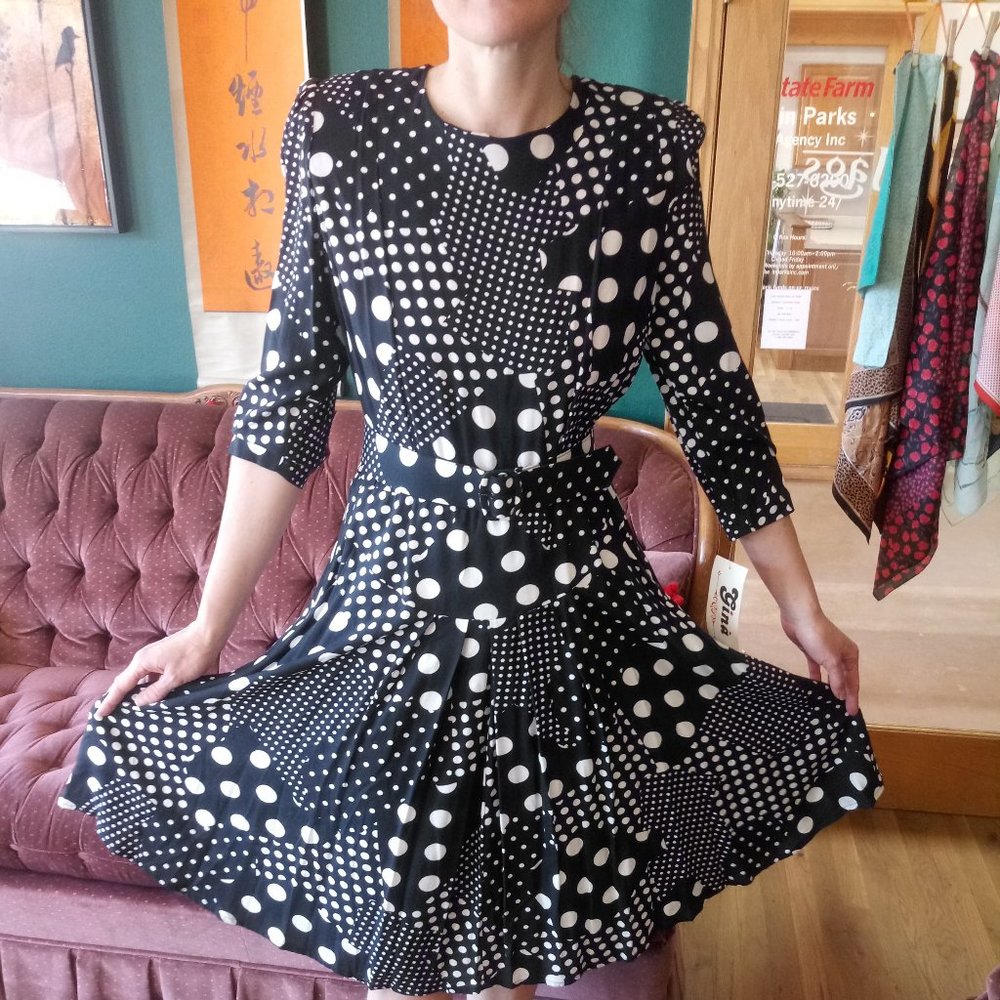 VTG 80's Gina Swing Dress with Matching Belt